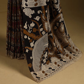 Printed cotton kalamkari saree 04 - handcrafted