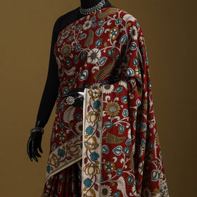 Printed cotton kalamkari saree 05 - handcrafted