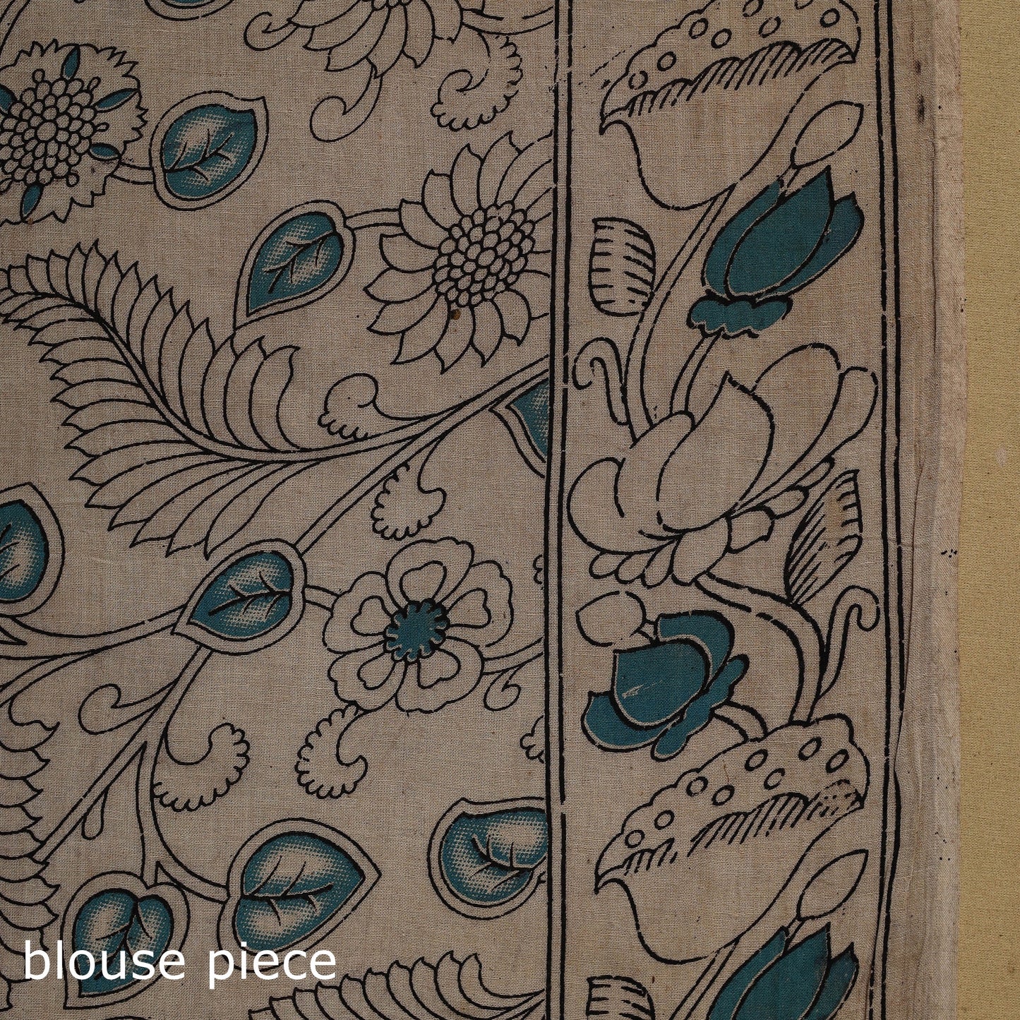 Printed cotton kalamkari saree 05 - handcrafted