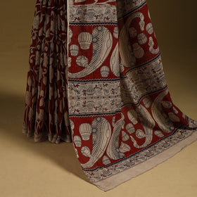 Printed cotton kalamkari saree 06 - handcrafted