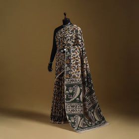 Printed cotton kalamkari saree 07 - handcrafted