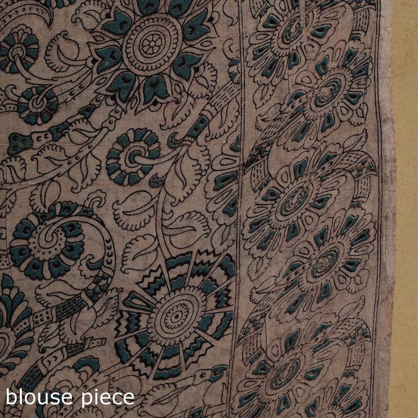 Printed cotton kalamkari saree 08 - handcrafted
