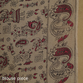 Printed cotton kalamkari saree 10 - handcrafted
