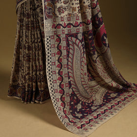 Printed cotton kalamkari saree 10 - handcrafted