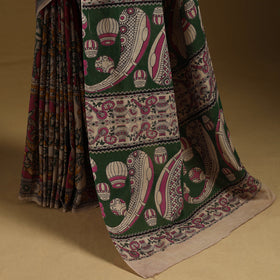 Printed cotton kalamkari saree 11 - handcrafted