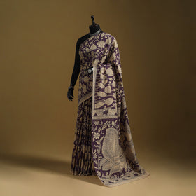 Printed cotton kalamkari saree 12 - handcrafted