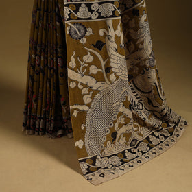 Printed cotton kalamkari saree 13 - handcrafted