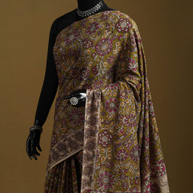 Printed cotton kalamkari saree 14 - handcrafted