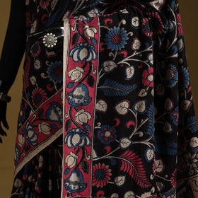 Printed cotton kalamkari saree 15 - handcrafted