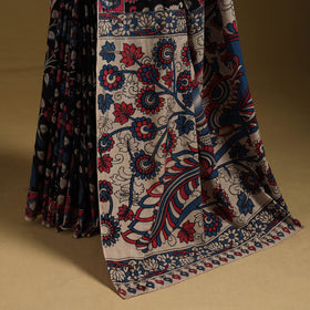 Printed cotton kalamkari saree 15 - handcrafted
