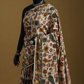 Printed cotton kalamkari saree 17 - handcrafted