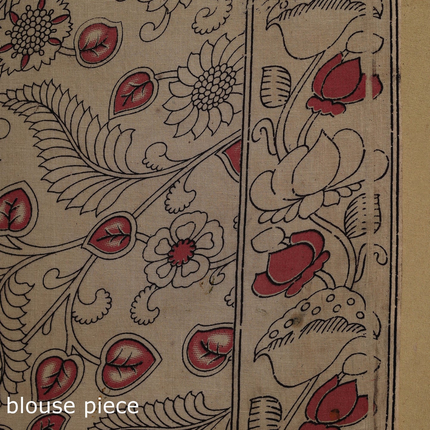 Printed cotton kalamkari saree 17 - handcrafted