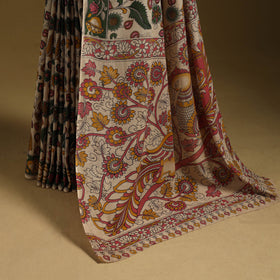 Printed cotton kalamkari saree 17 - handcrafted