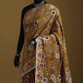 Printed cotton kalamkari saree 18 - handcrafted
