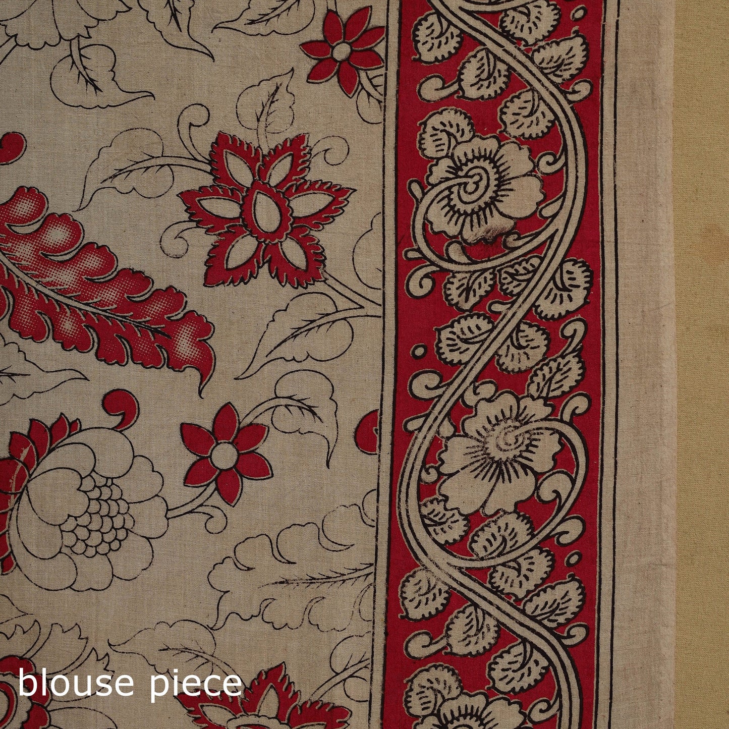 Printed cotton kalamkari saree 19 - handcrafted