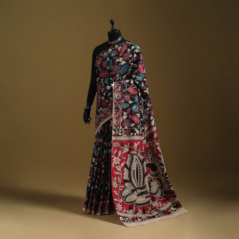 Printed cotton kalamkari saree 19 - handcrafted