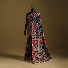 Printed cotton kalamkari saree 19 - handcrafted