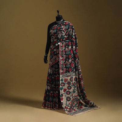 Printed cotton kalamkari saree 20 - handcrafted