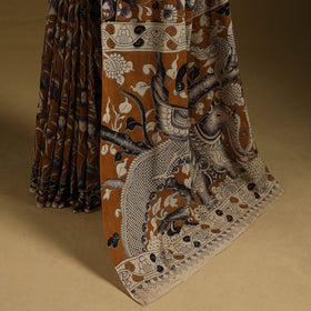 Printed cotton kalamkari saree 21 - handcrafted