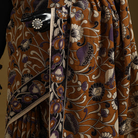 Printed cotton kalamkari saree 21 - handcrafted