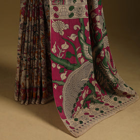Printed cotton kalamkari saree 22 - handcrafted