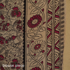 Printed cotton kalamkari saree 23 - handcrafted