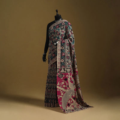 Printed cotton kalamkari saree 23 - handcrafted