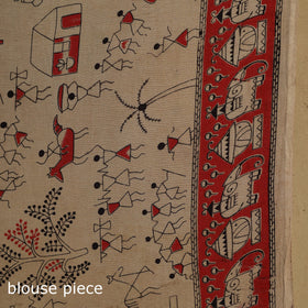Printed cotton kalamkari saree 24 - handcrafted