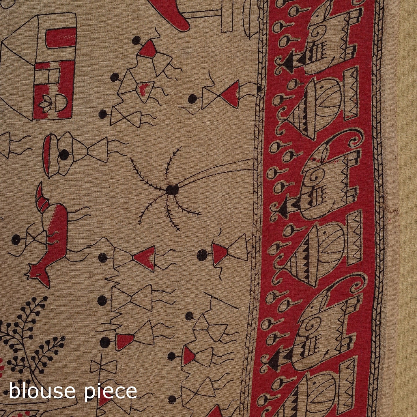 Printed cotton kalamkari saree 25 - handcrafted