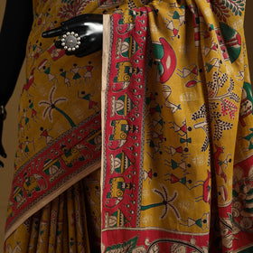 Printed cotton kalamkari saree 25 - handcrafted