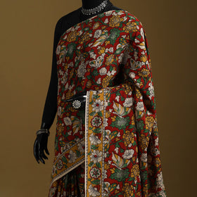 Printed cotton kalamkari saree 27 - handcrafted