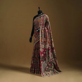 Printed cotton kalamkari saree 28 - handcrafted