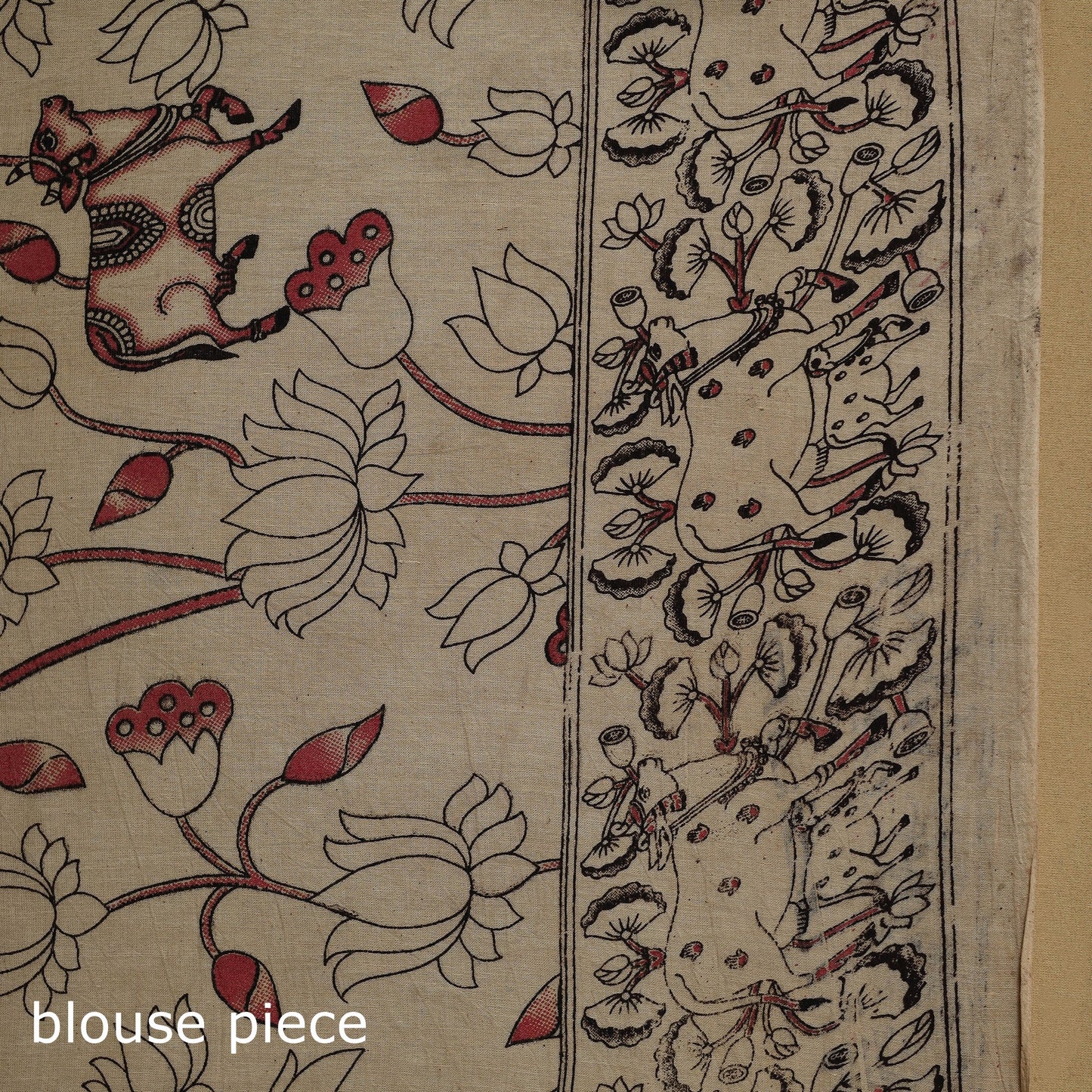 Printed cotton kalamkari saree 31 - handcrafted