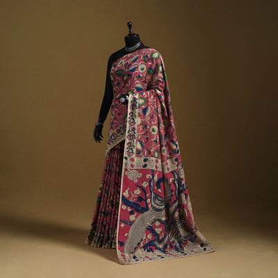 Printed cotton kalamkari saree 32 - handcrafted
