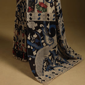 Printed cotton kalamkari saree 33 - handcrafted