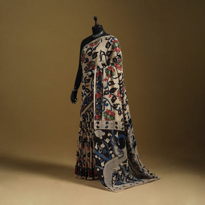 Printed cotton kalamkari saree 33 - handcrafted