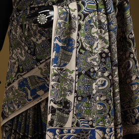 Printed cotton kalamkari saree 35 - handcrafted