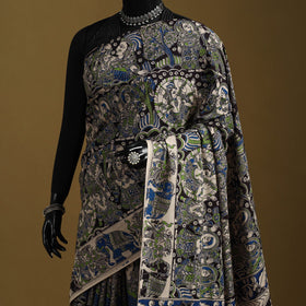 Printed cotton kalamkari saree 35 - handcrafted