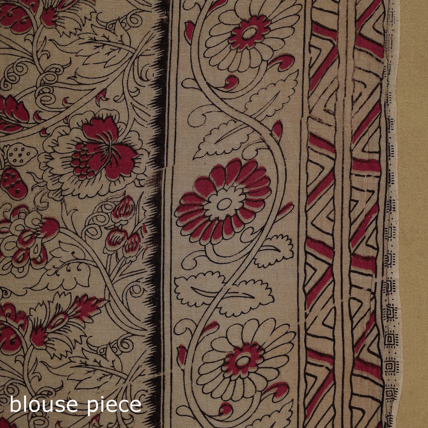Printed cotton kalamkari saree 37 - handcrafted