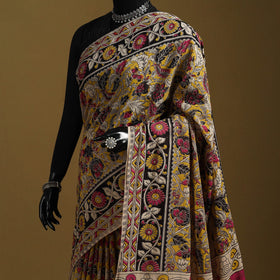 Printed cotton kalamkari saree 37 - handcrafted