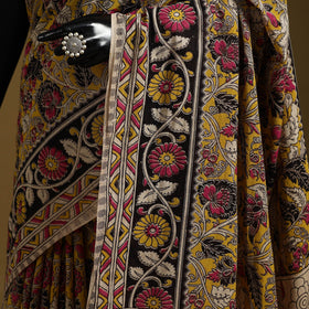 Printed cotton kalamkari saree 37 - handcrafted