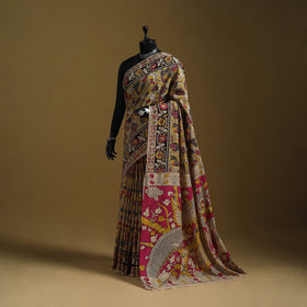 Printed cotton kalamkari saree 37 - handcrafted