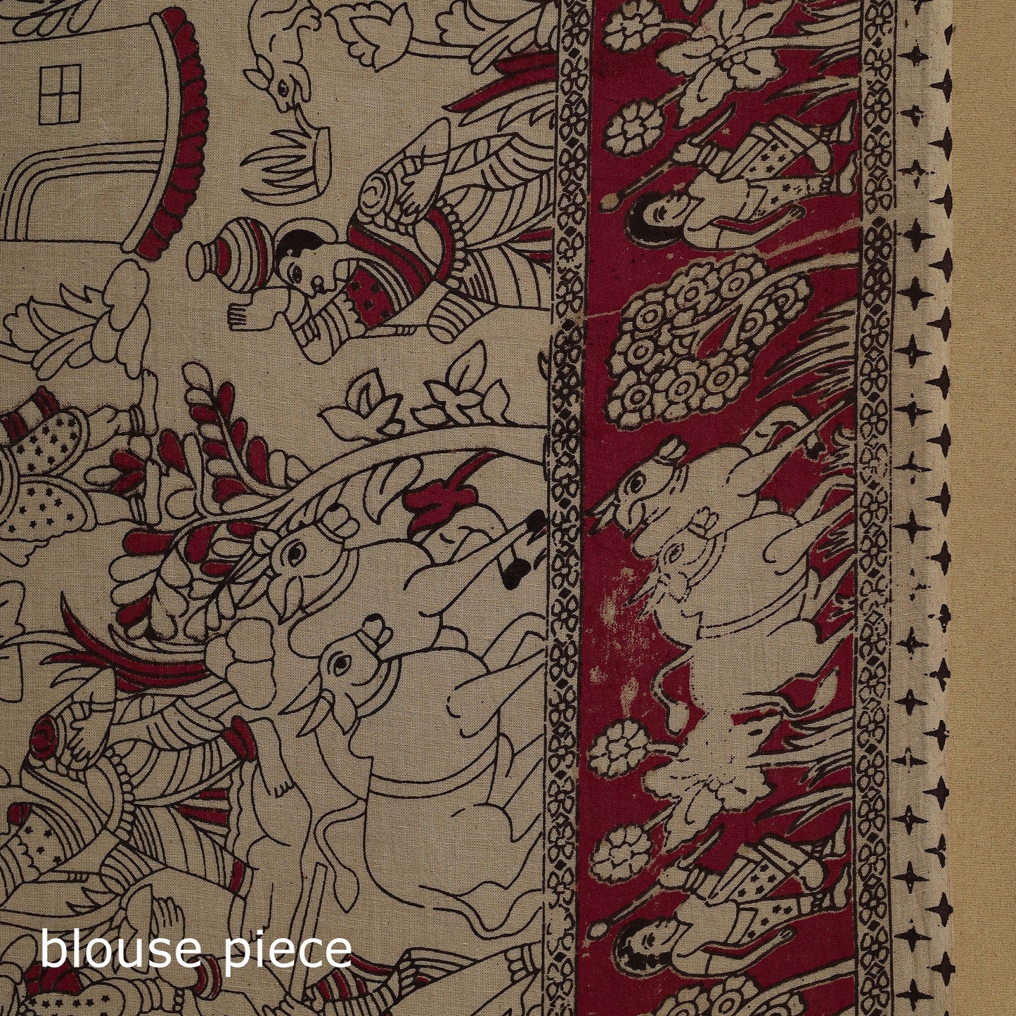 Printed cotton kalamkari saree 38 - handcrafted