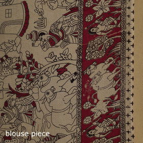 Printed cotton kalamkari saree 38 - handcrafted