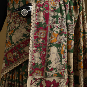 Printed cotton kalamkari saree 38 - handcrafted