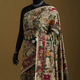 Printed cotton kalamkari saree 38 - handcrafted