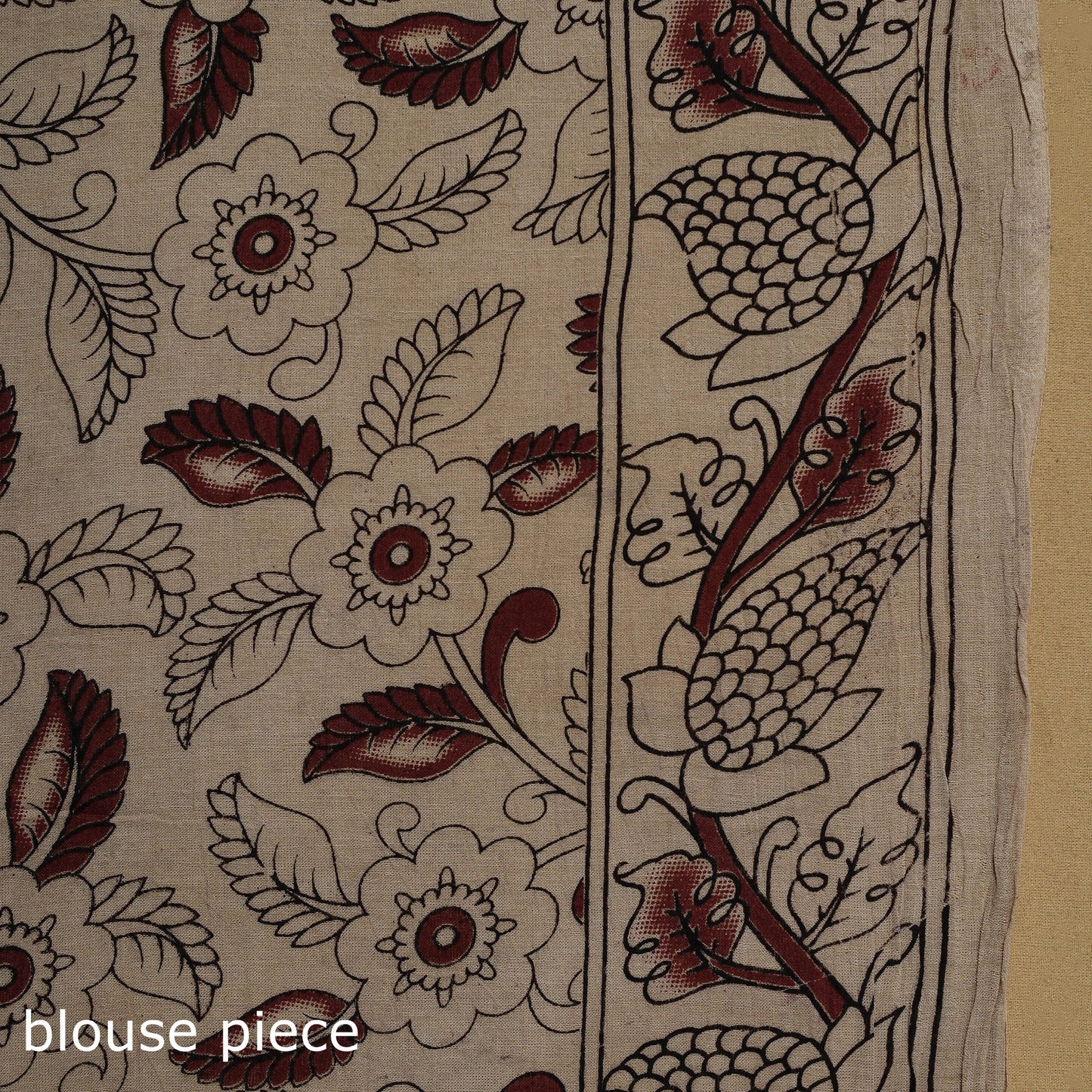 Printed cotton kalamkari saree 39 - handcrafted