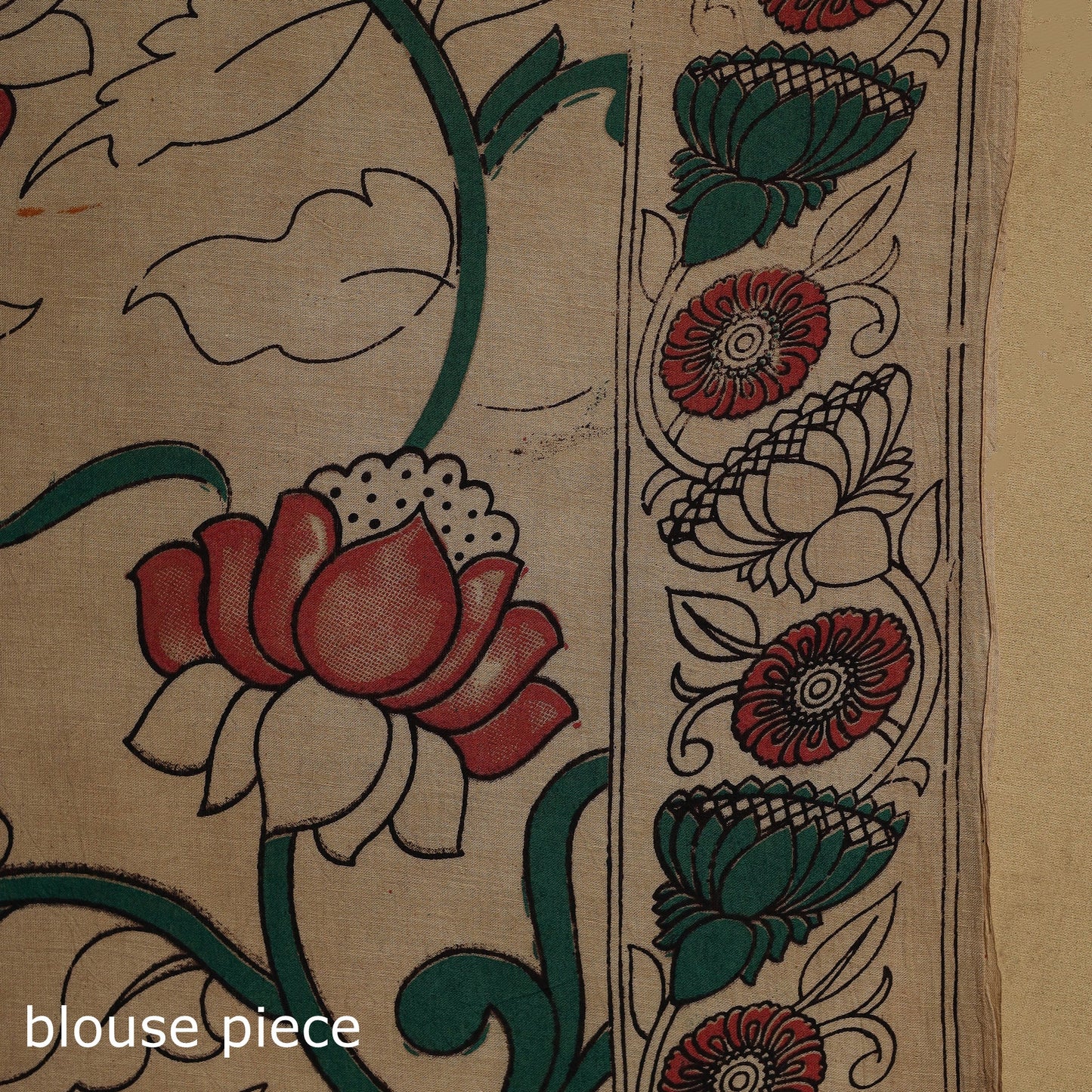 Printed cotton kalamkari saree 40 - handcrafted