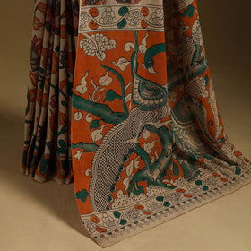 Printed cotton kalamkari saree 40 - handcrafted