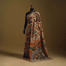 Printed cotton kalamkari saree 40 - handcrafted